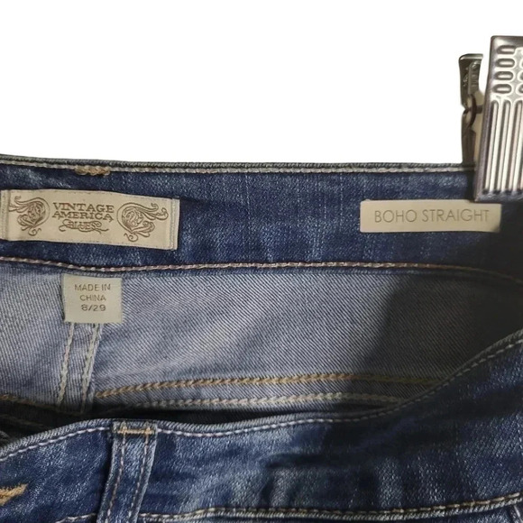 Vintage America‎ stone wash boho skinny jeans women’s Size 8/29 - Picture 4 of 9